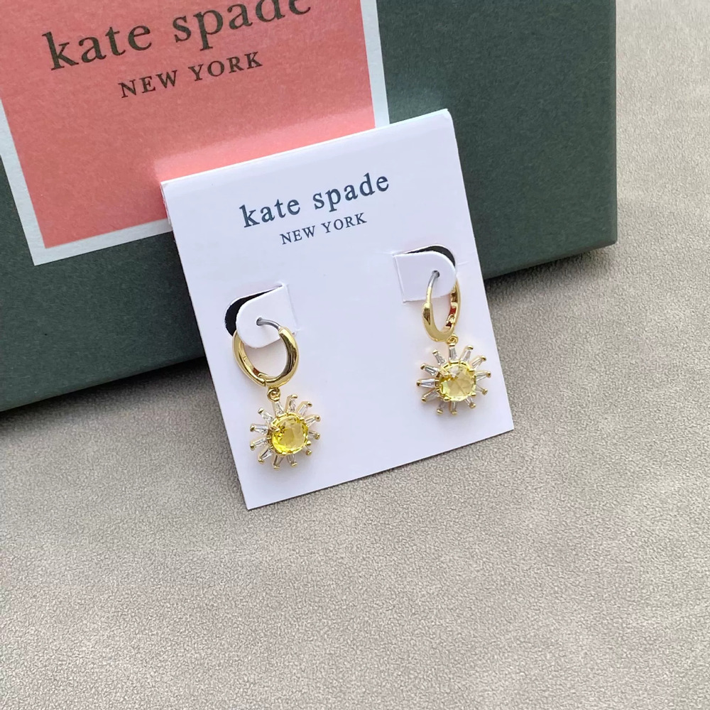 kate spade Zircon Sunflower Metal Earrings